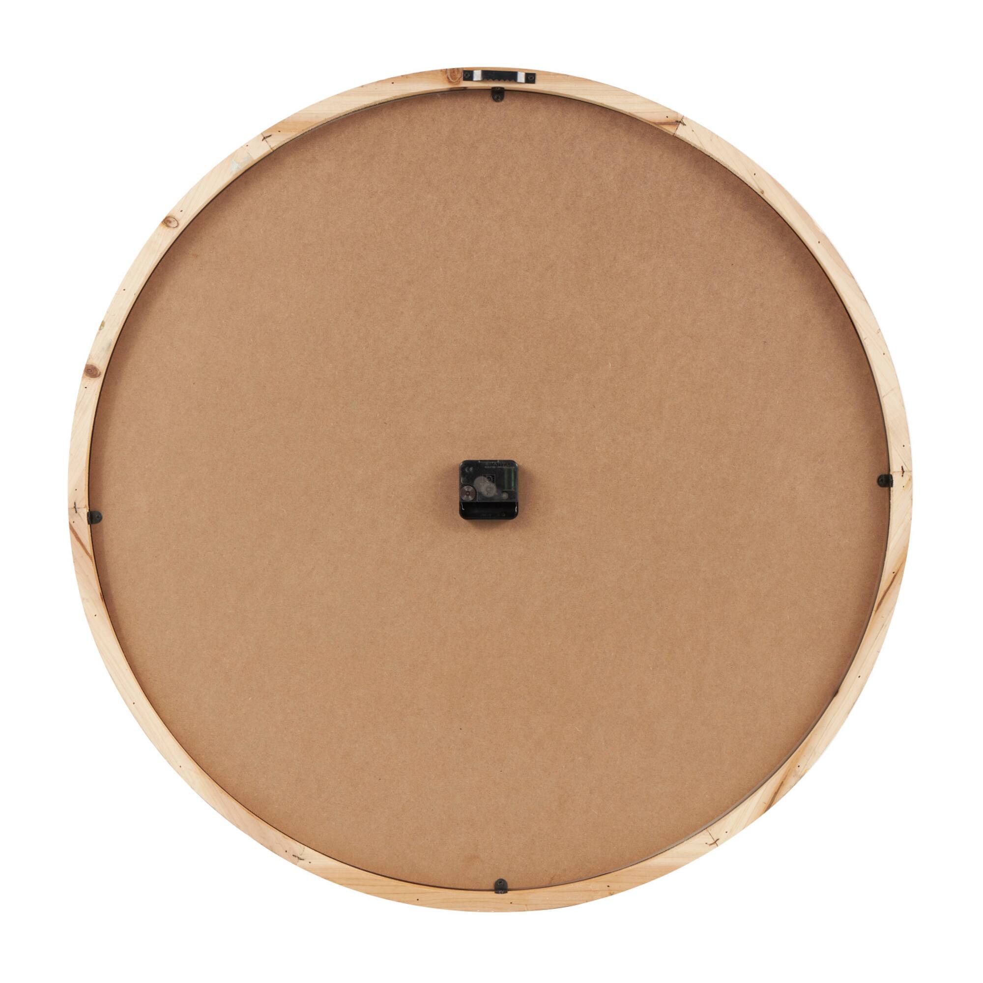 36" Light Brown Framed Wall Clock